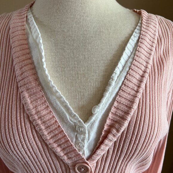 Axcess a Liz Clairborne company pink long sleeve sweater size L - Picture 3 of 7